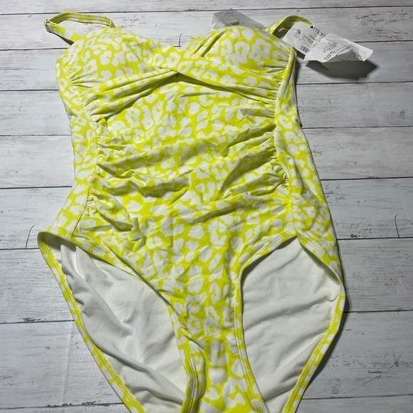 CALVIN KLEIN SWIM women’s bathingsuit 
Animal-Print One-Piece Swimsuit yellow 12 - Picture 3 of 10